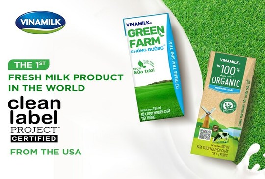 Vinamilk Green Farm和Vinamilk 100% Organic獲清潔標簽項目認證