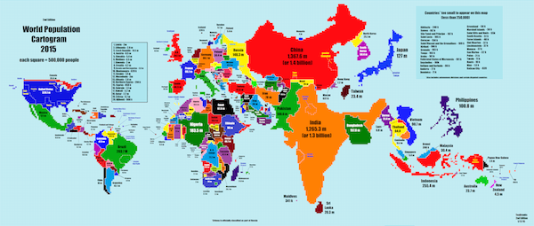 世界人口地圖