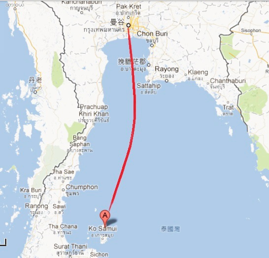 曼谷到帕岸島MAP