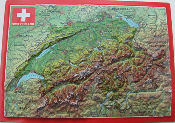 禮物-瑞士立體地圖