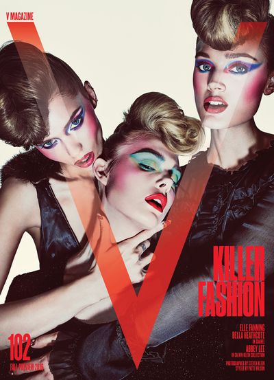 美國時尚雜誌《V》以「殺手時尚」的主題邀請艾兒芬妮、艾比李與貝拉希斯寇特擔任封面人物.jpg